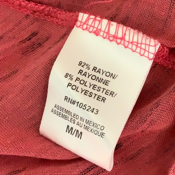 H.I.P. Pink Jersey Knit Cold Shoulder Top Size M - Picture 7 of 9